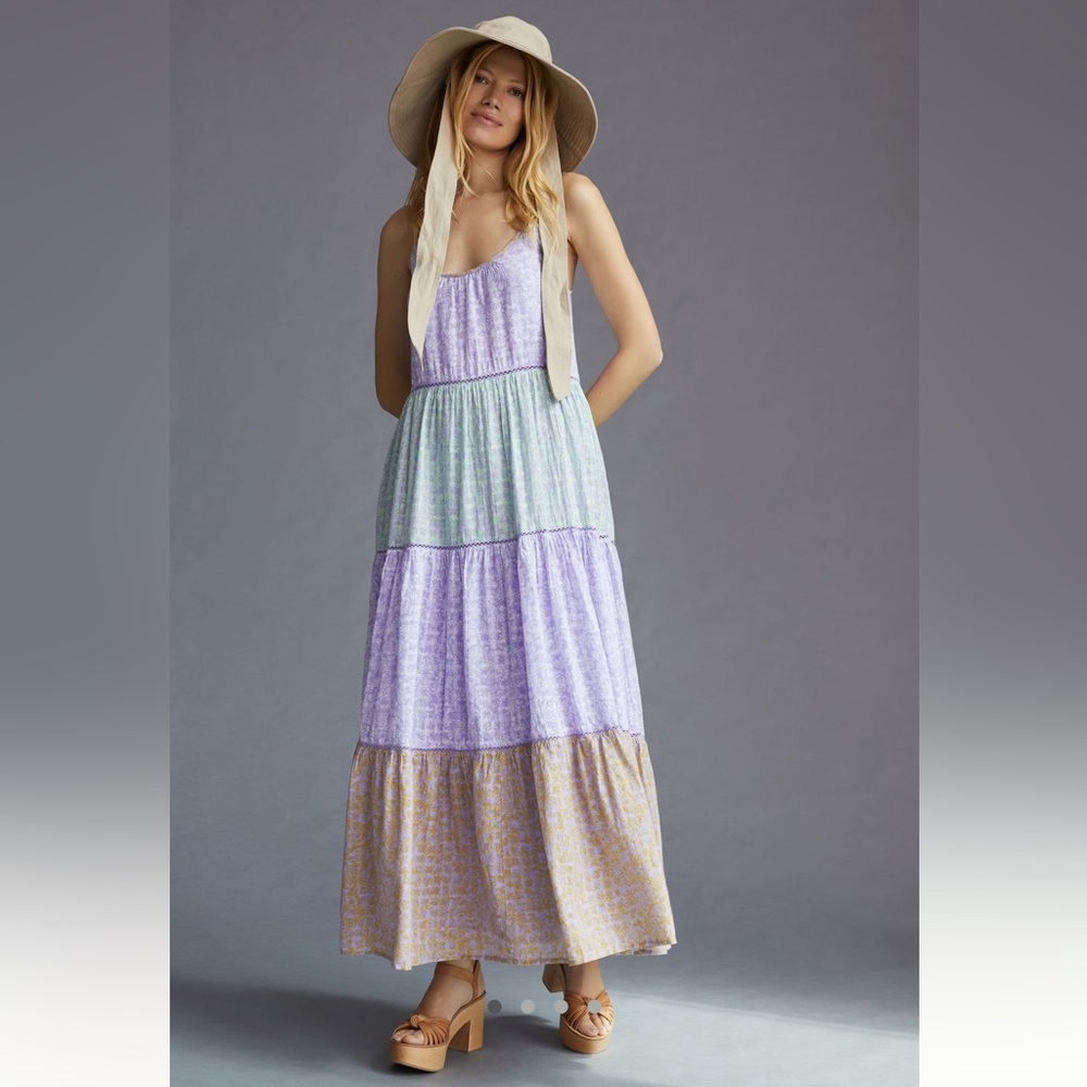 Anthropologie Roller Rabbit Ismay Dakota Tiered Maxi Dress